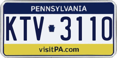 PA license plate KTV3110