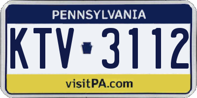 PA license plate KTV3112