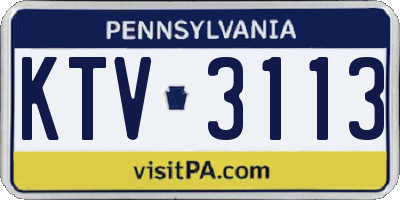 PA license plate KTV3113