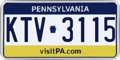 PA license plate KTV3115