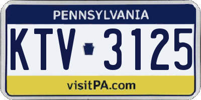 PA license plate KTV3125
