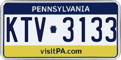 PA license plate KTV3133