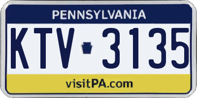 PA license plate KTV3135