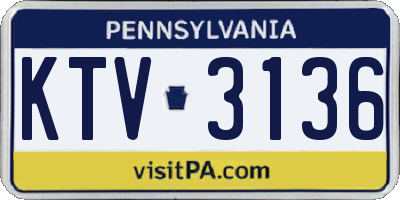 PA license plate KTV3136