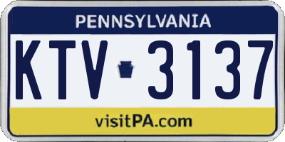 PA license plate KTV3137