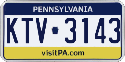 PA license plate KTV3143