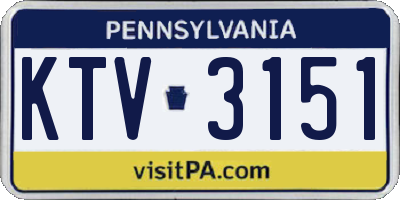 PA license plate KTV3151
