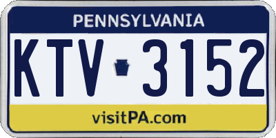 PA license plate KTV3152