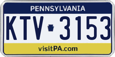 PA license plate KTV3153