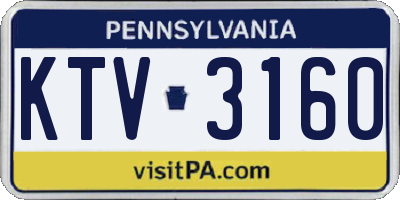 PA license plate KTV3160