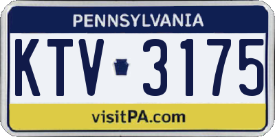 PA license plate KTV3175