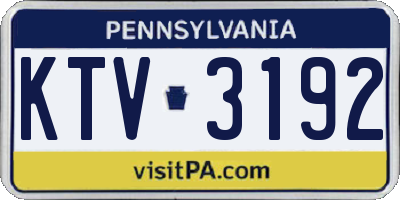 PA license plate KTV3192
