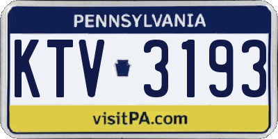 PA license plate KTV3193