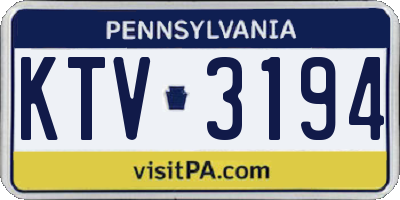 PA license plate KTV3194