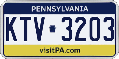 PA license plate KTV3203