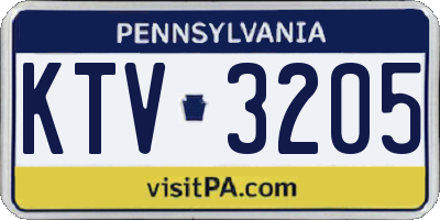 PA license plate KTV3205