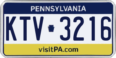 PA license plate KTV3216