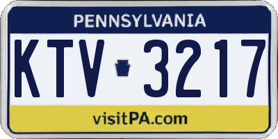 PA license plate KTV3217