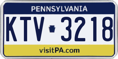 PA license plate KTV3218