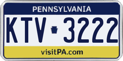 PA license plate KTV3222