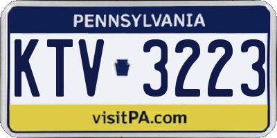 PA license plate KTV3223