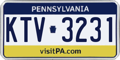 PA license plate KTV3231