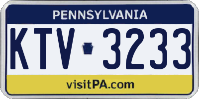 PA license plate KTV3233