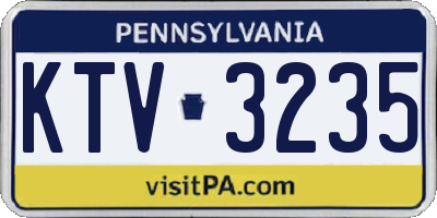 PA license plate KTV3235