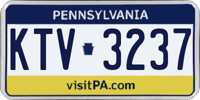 PA license plate KTV3237