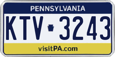 PA license plate KTV3243