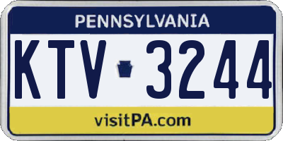 PA license plate KTV3244