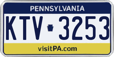 PA license plate KTV3253