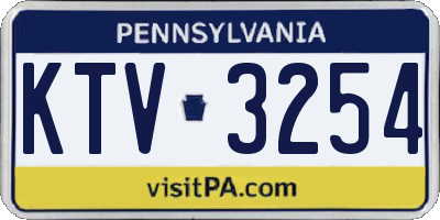 PA license plate KTV3254