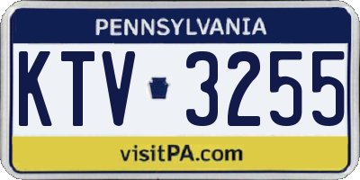PA license plate KTV3255