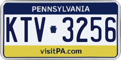 PA license plate KTV3256