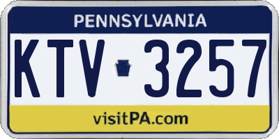 PA license plate KTV3257