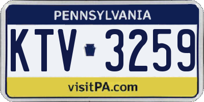 PA license plate KTV3259