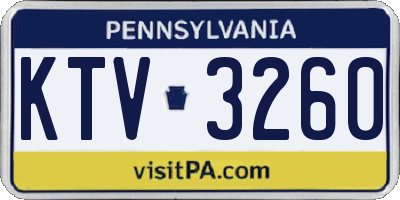 PA license plate KTV3260