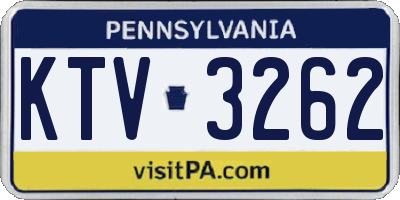 PA license plate KTV3262