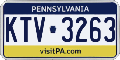 PA license plate KTV3263