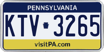PA license plate KTV3265