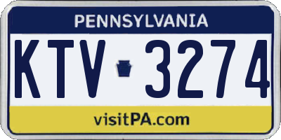 PA license plate KTV3274