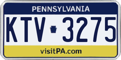 PA license plate KTV3275