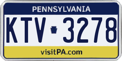 PA license plate KTV3278