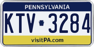 PA license plate KTV3284