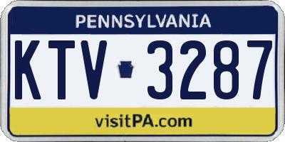 PA license plate KTV3287