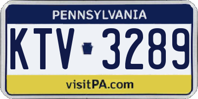 PA license plate KTV3289