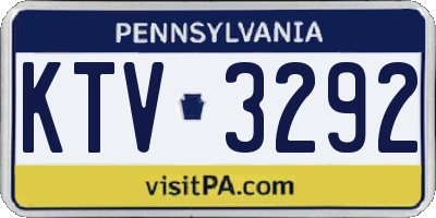 PA license plate KTV3292