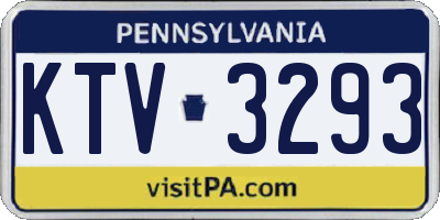 PA license plate KTV3293