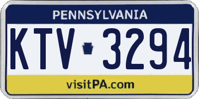 PA license plate KTV3294